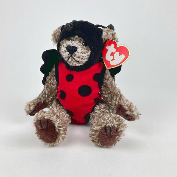 TY Attic Treasures BUGSY the Lady Bug Teddy Bear  8" NWT Stuffed Plush Toy - Picture 1 of 8